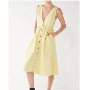 Button-Down Denim Midi Dress